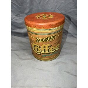 Ballonoff Sunshine Coffee Canister Tin With Lid Kitchen Vintage 1970s Cleveland